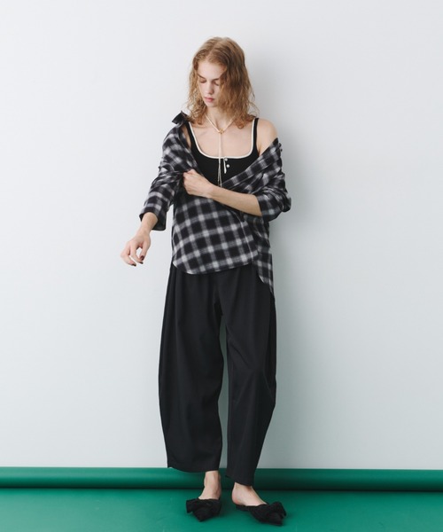 bita.（ビタ）の「配色パイピング カップインタンク（Tシャツ/カットソー・レディース・ネイビー/ブラック/グレー・FREE）」の7枚目の写真