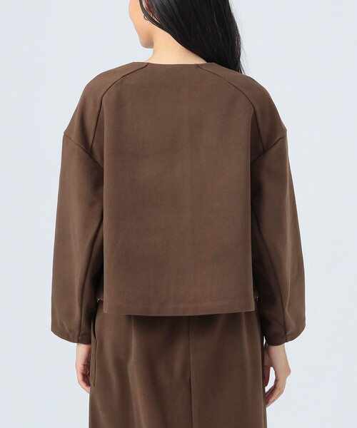 BEAMS HEART（ビームスハート）の「カット ツイル ノーカラー ジャケット（ノーカラージャケット・レディース・ネイビー/ブラウン/ライトグレー・FREE）」の20枚目の写真