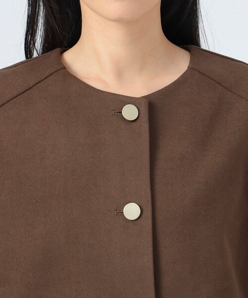 BEAMS HEART（ビームスハート）の「カット ツイル ノーカラー ジャケット（ノーカラージャケット・レディース・ネイビー/ブラウン/ライトグレー・FREE）」の21枚目の写真