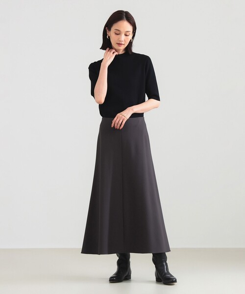 Demi-Luxe BEAMS（デミルクス ビームス）の「レーヨン ナイロン ポンチ フレア スカート（スカート・レディース・チャコールグレー/ブラック・38/36）」の20枚目の写真