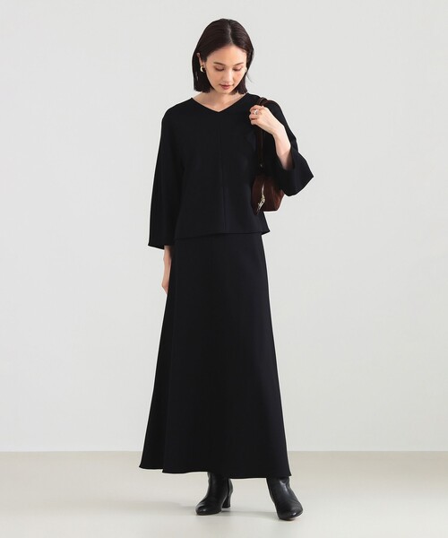 Demi-Luxe BEAMS（デミルクス ビームス）の「レーヨン ナイロン ポンチ フレア スカート（スカート・レディース・チャコールグレー/ブラック・38/36）」の17枚目の写真