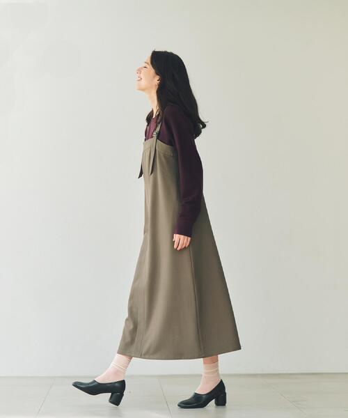THE SHOP TK (ザ ショップ ティーケー )の「ナローストラップジャンスカ(ワンピース・レディース・ブラウン系その他/スミクロ・12/13)」の3枚目の写真
