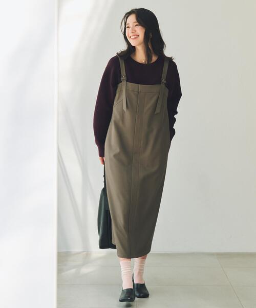 THE SHOP TK (ザ ショップ ティーケー )の「ナローストラップジャンスカ(ワンピース・レディース・ブラウン系その他/スミクロ・12/13)」の4枚目の写真
