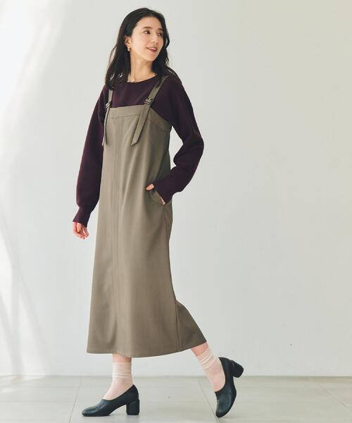THE SHOP TK (ザ ショップ ティーケー )の「ナローストラップジャンスカ(ワンピース・レディース・ブラウン系その他/スミクロ・12/13)」の5枚目の写真