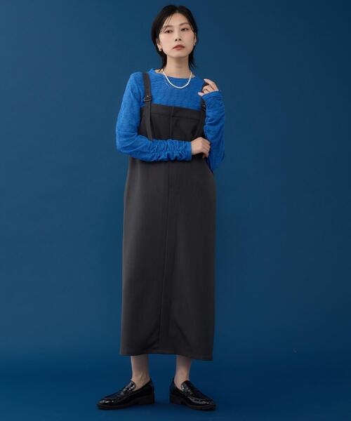 THE SHOP TK (ザ ショップ ティーケー )の「ナローストラップジャンスカ(ワンピース・レディース・ブラウン系その他/スミクロ・12/13)」の6枚目の写真