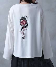 Ellno Loset | ドラゴンローズ刺繍ロンT(Tシャツ/カットソー)