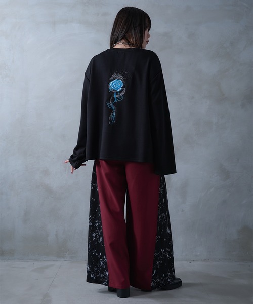 Ellno Loset（エルノロゼット）の「ドラゴンローズ刺繍ロンT（Tシャツ/カットソー・メンズ・オフホワイト/ブラック・SMALL/MEDIUM/LARGE）」の10枚目の写真