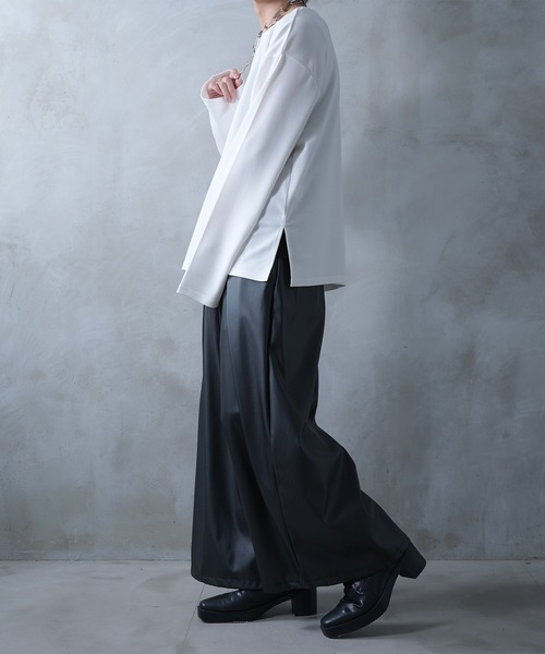 Ellno Loset（エルノロゼット）の「ドラゴンローズ刺繍ロンT（Tシャツ/カットソー・メンズ・オフホワイト/ブラック・SMALL/MEDIUM/LARGE）」の22枚目の写真