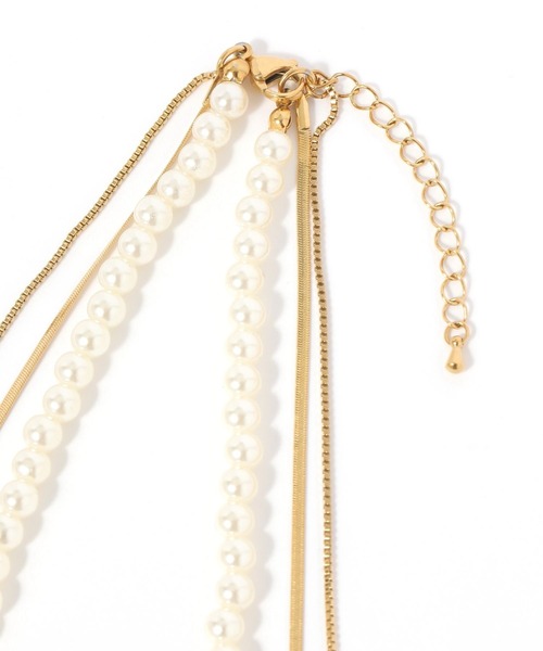 ステンレスパール3連ネックレス/587218（ネックレス）｜GLOBAL WORK