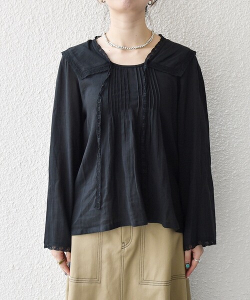 セール】SHIPS any:〈洗濯機可能〉コットン モス セーラー カラー