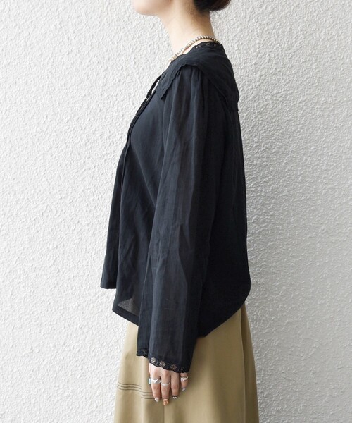 セール】SHIPS any:〈洗濯機可能〉コットン モス セーラー カラー