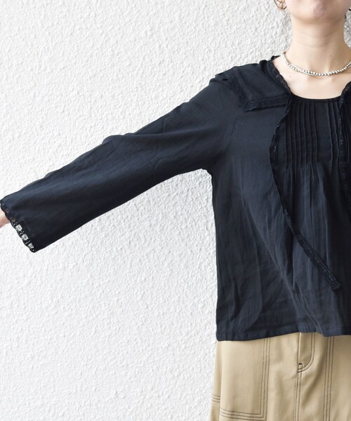 セール】SHIPS any:〈洗濯機可能〉コットン モス セーラー カラー