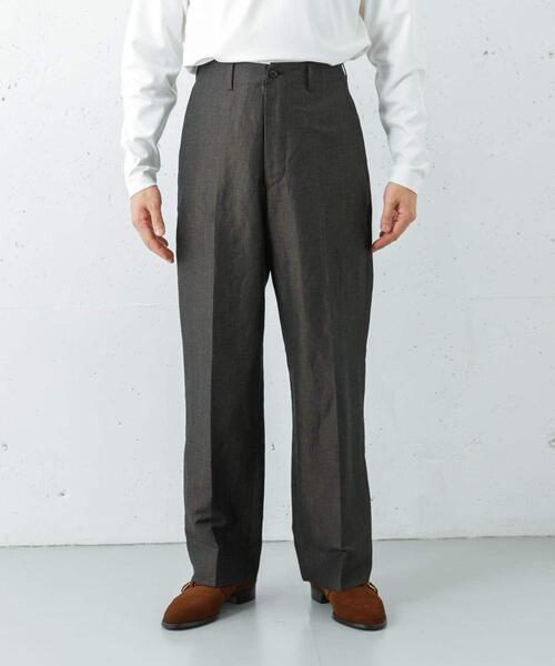URBAN RESEARCH（アーバンリサーチ）の「new basic　WOOL LINEN TROUSER（その他パンツ・メンズ・ブラウン/グリーン系その他・MEDIUM/LARGE/X-LARGE）」の4枚目の写真