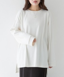 やわらかヘビーコットンクルーネックロングTシャツ