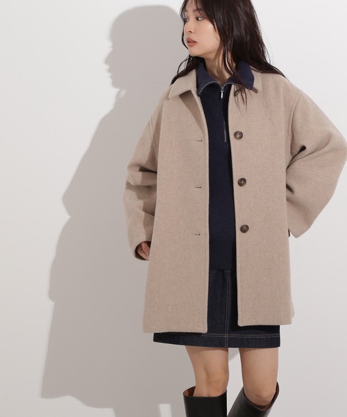 N.（N. Natural Beauty Basic）（エヌエヌナチュラルビューティーベーシック）の「ステンカラーミディコート（ステンカラーコート・レディース・ブラウン系その他/ネイビー/ベージュ・MEDIUM/SMALL）」の2枚目の写真