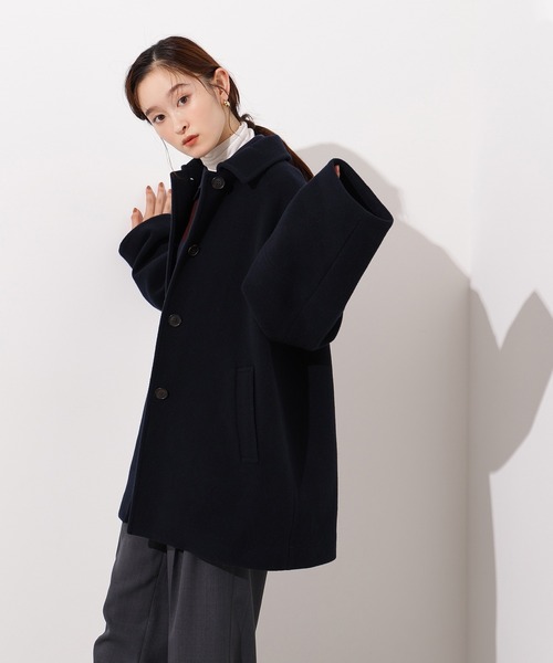 N.（N. Natural Beauty Basic）（エヌエヌナチュラルビューティーベーシック）の「ステンカラーミディコート（ステンカラーコート・レディース・ブラウン系その他/ネイビー/ベージュ・MEDIUM/SMALL）」の6枚目の写真