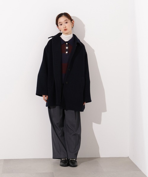 N.（N. Natural Beauty Basic）（エヌエヌナチュラルビューティーベーシック）の「ステンカラーミディコート（ステンカラーコート・レディース・ブラウン系その他/ネイビー/ベージュ・MEDIUM/SMALL）」の7枚目の写真