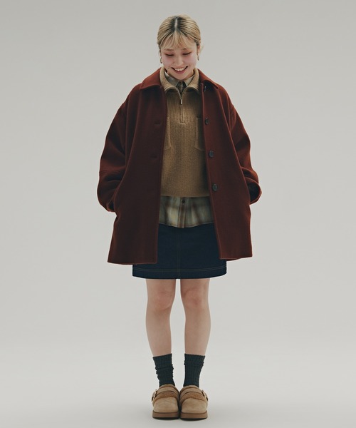 セール】ステンカラーミディコート（ステンカラーコート）｜N.（N