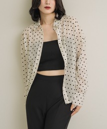【今季トレンドのドットを上品に】シアードットシャツ