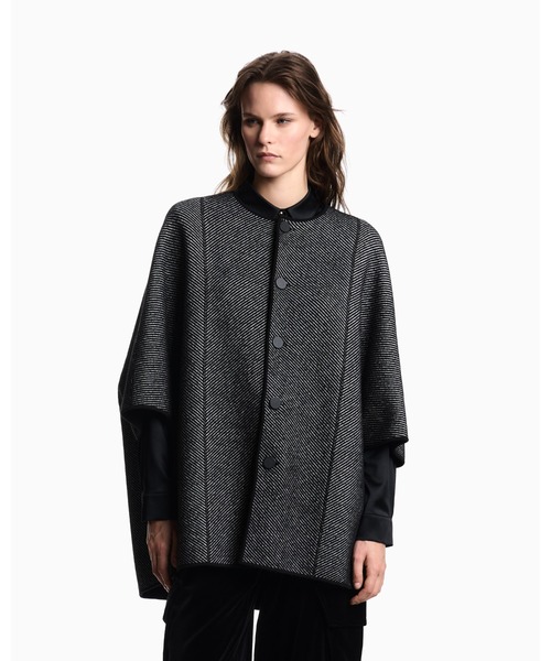 未使用級 19SS エンポリオアルマーニ ケーブルニット ダブル ブレザー 46 EMPORIO ARMANI セーター ニット 「エンポリオ アルマーニ