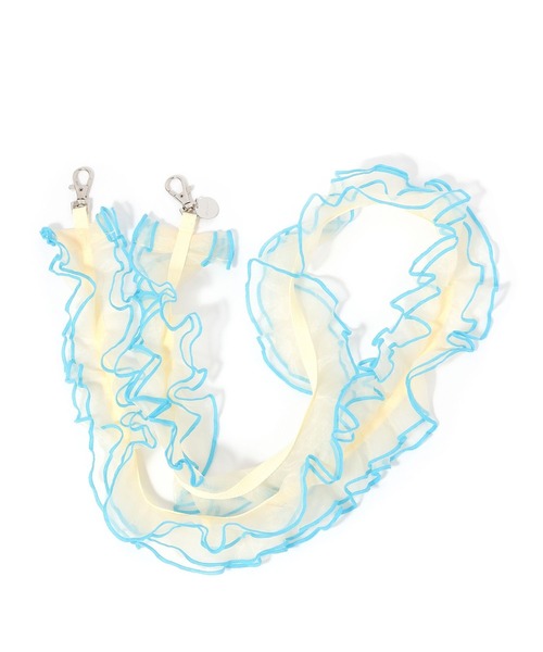 niko and...（ニコアンド）の「バイカラーフリルショルダーストラップ（スマホグッズ・レディース・アイボリー/ピンク/オレンジ・0）」の2枚目の写真