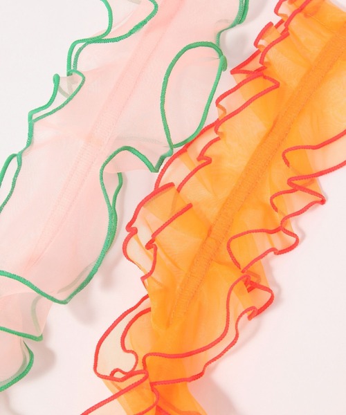 niko and...（ニコアンド）の「バイカラーフリルショルダーストラップ（スマホグッズ・レディース・アイボリー/ピンク/オレンジ・0）」の6枚目の写真