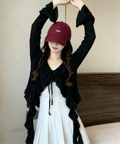 gossip！ロサンゼルス（ゴシップロサンゼルス）の「ダメージ加工 ベルスリーブシアーカーディガン（カーディガン/ボレロ・レディース・ブラック/グレー/オフホワイト・L/S/M）」の19枚目の写真