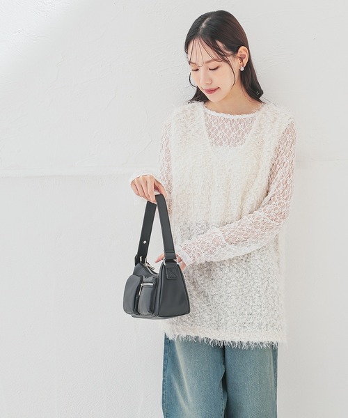 Honeys（ハニーズ）の「フェザーベスト（ベスト・レディース・アイボリー/チャコール/グレー/ブラック・S/M/L）」の8枚目の写真