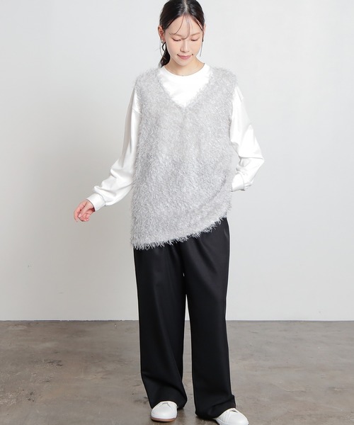 Honeys（ハニーズ）の「フェザーベスト（ベスト・レディース・アイボリー/チャコール/グレー/ブラック・S/M/L）」の14枚目の写真