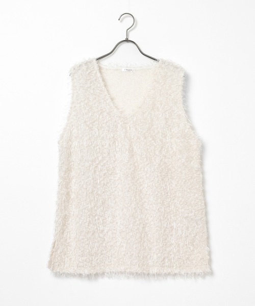 Honeys（ハニーズ）の「フェザーベスト（ベスト・レディース・アイボリー/チャコール/グレー/ブラック・S/M/L）」の22枚目の写真