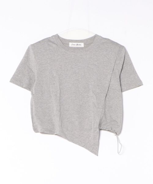 relac(レーラック)の「アシンメトリー ドロストデザイン 半袖Tシャツ(Tシャツ/カットソー・レディース・グレー/ホワイト・FREE)」の1枚目の写真