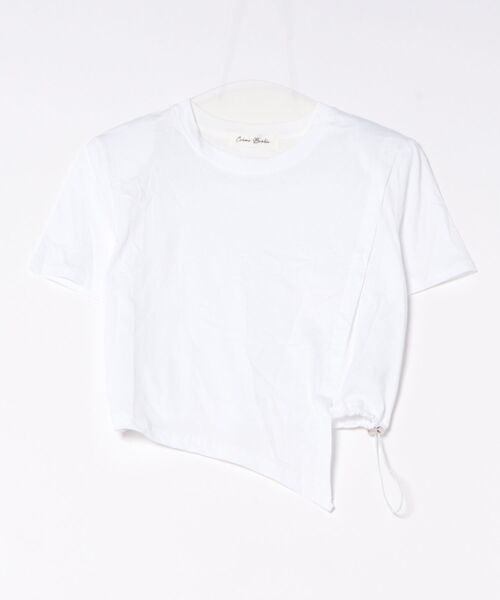 relac(レーラック)の「アシンメトリー ドロストデザイン 半袖Tシャツ(Tシャツ/カットソー・レディース・グレー/ホワイト・FREE)」の2枚目の写真