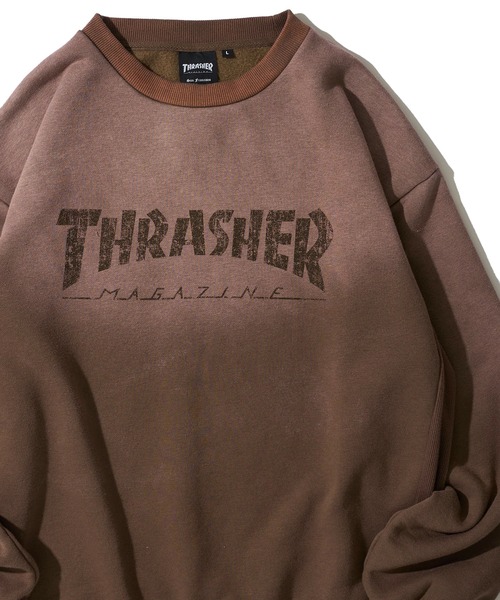 THRASHER(スラッシャー)の「【THRASHER / スラッシャー】裏起毛フェード加工 フロントロゴ クルーネックスウェットプルオーバー(スウェット・メンズ・ブラック/ブラウン/ピンク・MEDIUM/LARGE/X-LARGE)」の2枚目の写真