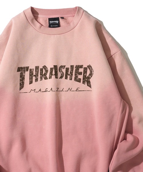 THRASHER(スラッシャー)の「【THRASHER / スラッシャー】裏起毛フェード加工 フロントロゴ クルーネックスウェットプルオーバー(スウェット・メンズ・ブラック/ブラウン/ピンク・MEDIUM/LARGE/X-LARGE)」の3枚目の写真