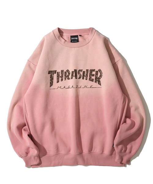 THRASHER(スラッシャー)の「【THRASHER / スラッシャー】裏起毛フェード加工 フロントロゴ クルーネックスウェットプルオーバー(スウェット・メンズ・ブラック/ブラウン/ピンク・MEDIUM/LARGE/X-LARGE)」の8枚目の写真