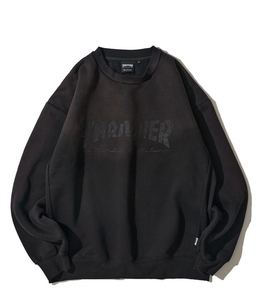 THRASHER(スラッシャー)の「【THRASHER / スラッシャー】裏起毛フェード加工 フロントロゴ クルーネックスウェットプルオーバー(スウェット・メンズ・ブラック/ブラウン/ピンク・MEDIUM/LARGE/X-LARGE)」の4枚目の写真