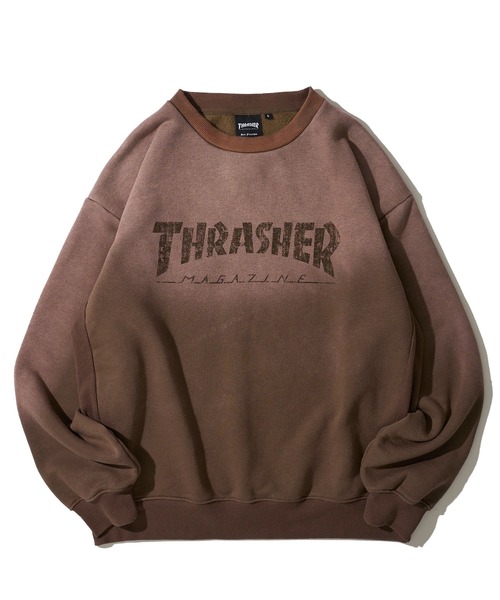 THRASHER(スラッシャー)の「【THRASHER / スラッシャー】裏起毛フェード加工 フロントロゴ クルーネックスウェットプルオーバー(スウェット・メンズ・ブラック/ブラウン/ピンク・MEDIUM/LARGE/X-LARGE)」の6枚目の写真