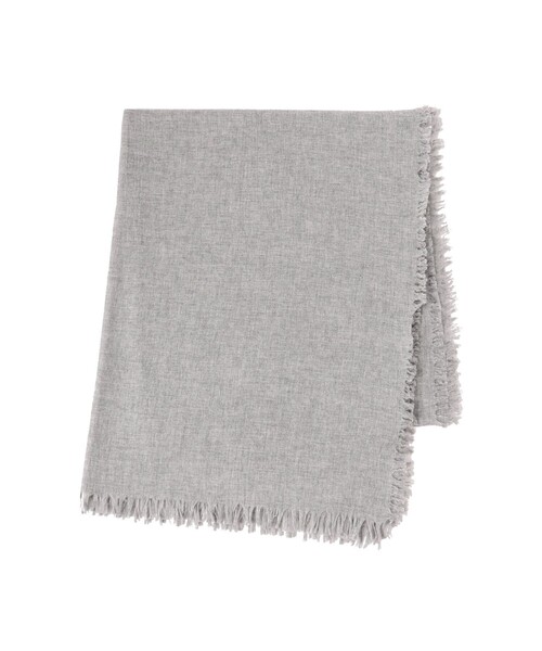 ASAUCE MELER(アソースメレ)の「ASAUCE MELER / ファイン ラム エアリーソリッド ウールストール(ストール/ショール・レディース・ライトグレー/ブラック・ONE SIZE)」の4枚目の写真