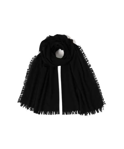 ASAUCE MELER(アソースメレ)の「ASAUCE MELER / ファイン ラム エアリーソリッド ウールストール(ストール/ショール・レディース・ライトグレー/ブラック・ONE SIZE)」の6枚目の写真