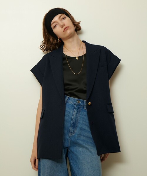 セール】ウールライクポリツイルジレジャケット（テーラードジャケット