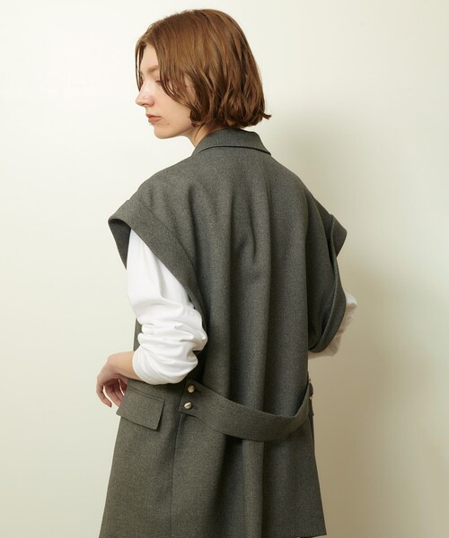 セール】ウールライクポリツイルジレジャケット（テーラードジャケット