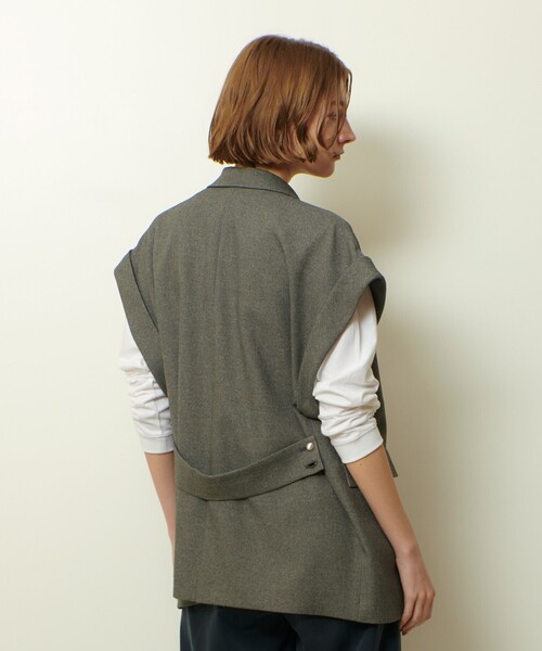 セール】ウールライクポリツイルジレジャケット（テーラードジャケット