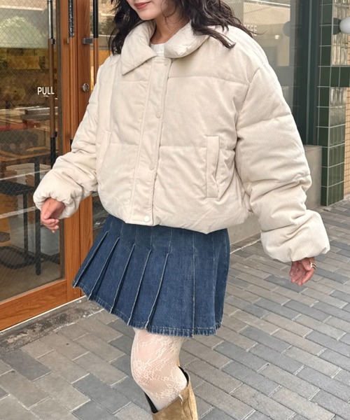 セール】中綿コーデュロイショートダウンジャケット（ダウン