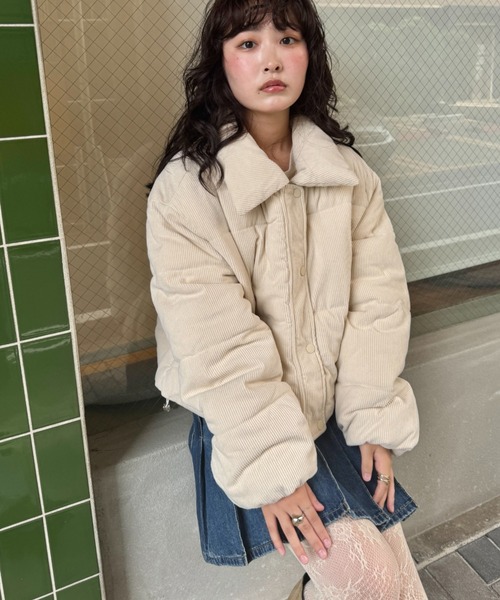 セール】中綿コーデュロイショートダウンジャケット（ダウン