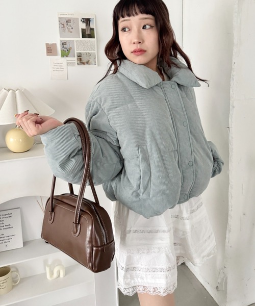 セール】中綿コーデュロイショートダウンジャケット（ダウン