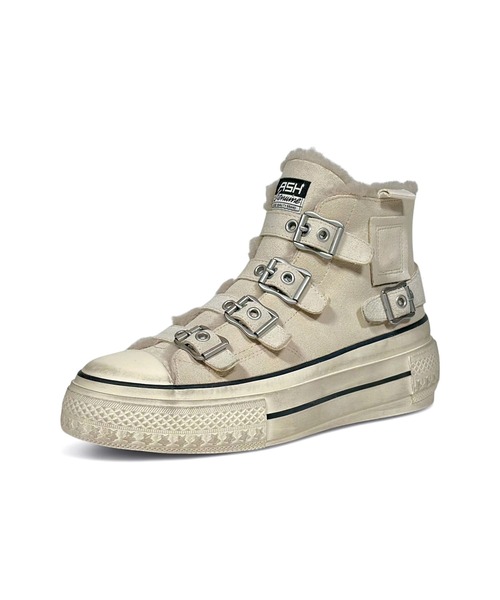 ASH(アッシュ)の「ASH/アッシュ【RAINBOW FUR】厚底ファーハイカットスニーカー(スニーカー・レディース・ホワイト/ブラウン・38/37/36/39)」の4枚目の写真