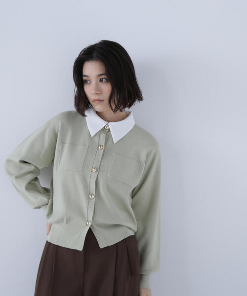 NATURAL BEAUTY BASIC(ナチュラルビューティーベーシック)の「◇ 【Oggi掲載】2wayカラーニットジャケット(カーディガン/ボレロ・レディース・ネイビー/ライトグリーン/キャメル/オフホワイト/グレー・FREE)」の19枚目の写真