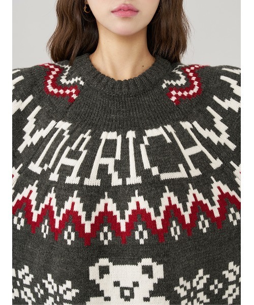 Darich（ダーリッチ）の「ノルディックベアニットプルオーバー（ニット/セーター・レディース・ネイビー/ベージュ/チャコールグレー・FREE）」の15枚目の写真