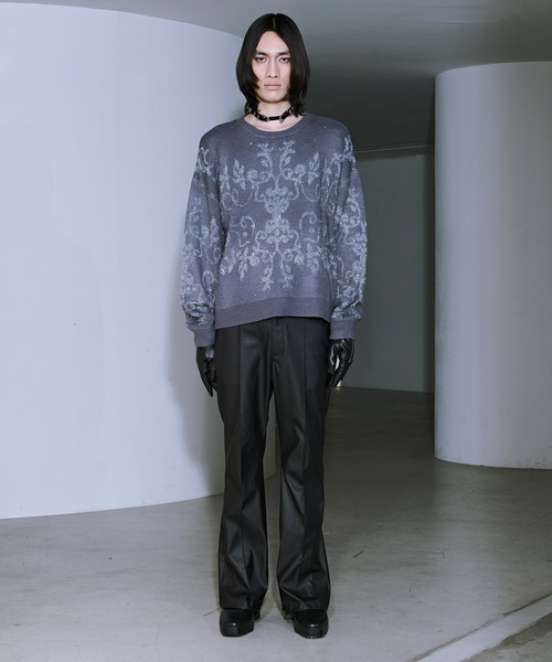 Ellno Loset（エルノロゼット）の「ダマスクガララメニット（ニット/セーター・メンズ・ブルーグレー/グレー/ブラック/パープル・LARGE/MEDIUM/SMALL）」の5枚目の写真