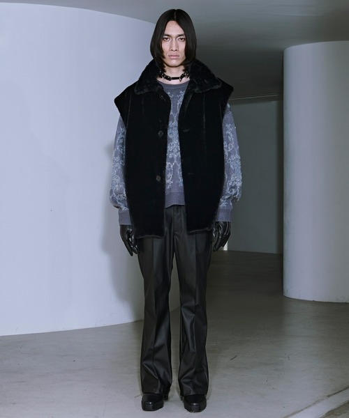 Ellno Loset（エルノロゼット）の「ダマスクガララメニット（ニット/セーター・メンズ・ブルーグレー/グレー/ブラック/パープル・LARGE/MEDIUM/SMALL）」の7枚目の写真